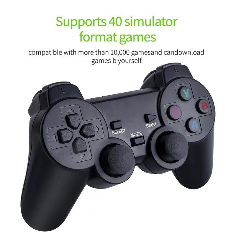 Игровая приставка 2.4G с двумя беспроводными контроллерами, Game Stick 4K, 10000 игр, 64 ГБ, ретро-игры для PS1/GBA Boy, рождественский подарок