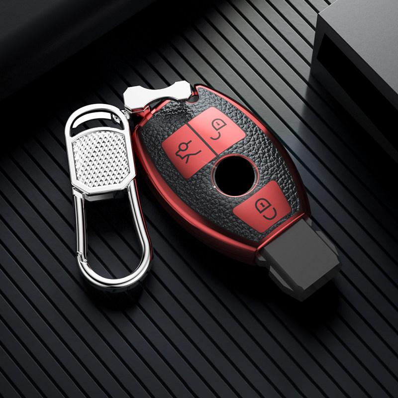 Чехол-брелок из ТПУ и кожи для автоключей Mercedes Benz A C E S G Class Gla Cla Glk Glc Cls W204 W463 W176 W251 W205 Amg