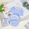Spring Autumn Puppy Dog Jumpsuit with Traction Ring Plaid Pet Rompers Overalls for Small Dogs Yorkshire Maltese Mascotas Pajamas