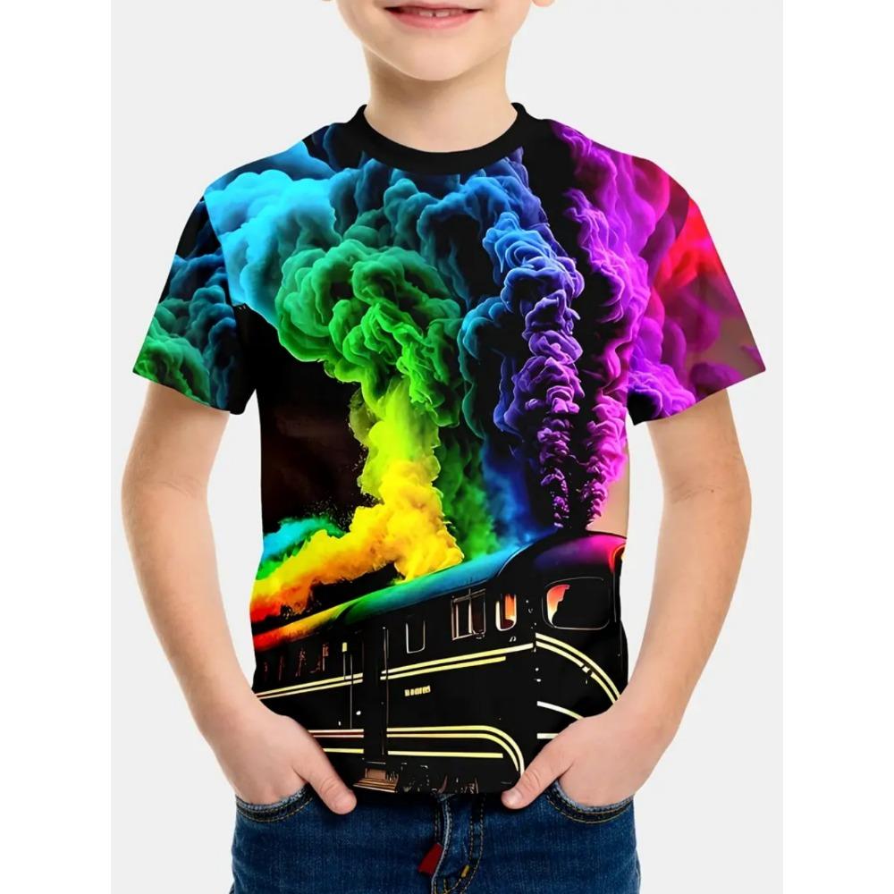 Футболка с принтом в гоночном стиле для мальчиков и девочек, подарок для детей, топ с коротким рукавом, детская одежда, футболка для мальчиков