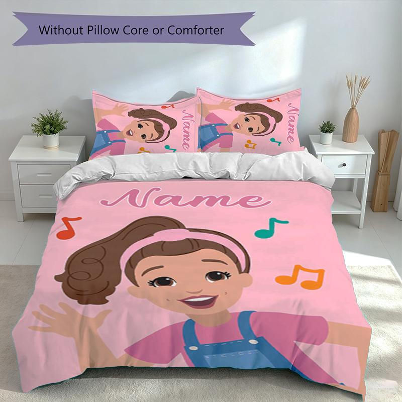 3pcs Custom Name Ms. Rachel Set,Includes 1 Duvet Cover and 2 Pillowcases,All-season Bedroom Decor