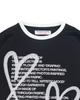 THEMUSEUMVISITOR Heart Printed Art Jersey T-Shirts (Black)