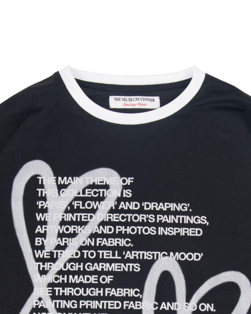 THEMUSEUMVISITOR Heart Printed Art Jersey T-Shirts (Black)