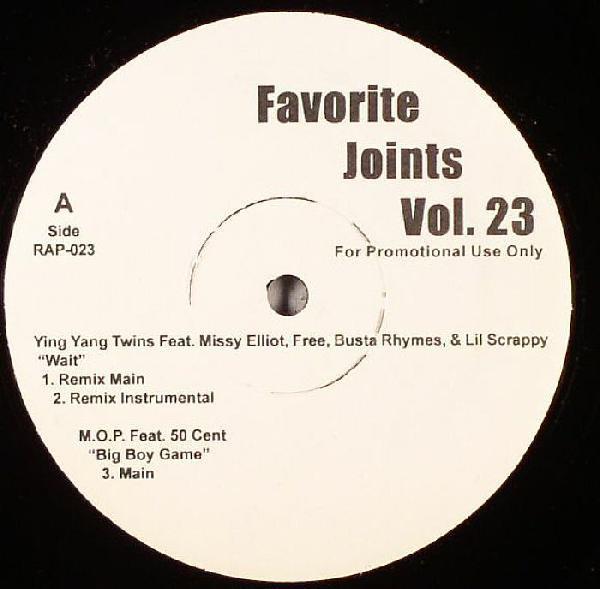 12-дюймовая пластинка VARIOUS - Favorite Joints Vol. 23 RAP023PROMO Любимые треки 2005 США Рэп и Хип-хоп/R&B Б/У
