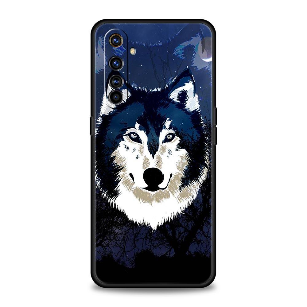 Животное Волк Для Realme 9i Роскошный Чехол для Телефона 9 8 5G GT2 7 6 Pro Plus 8i C21 C3 C11 C25 Мягкий Черный Силиконовый Чехол Coque Fundas