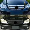 For Mercedes C-Class W203 2000-2006 Front Grill Grille Mesh ABS Black Chrome Car Grille  Tuning Accessories Facelift