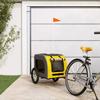 VidaXL Bicycle Trailer for Dog Yellow and Grey Oxford Fabric and Iron 93833