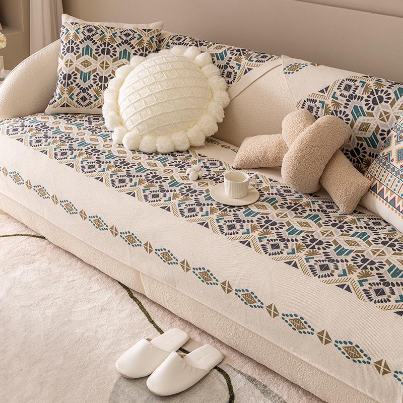 Чехол на диван, универсальная двусторонняя подушка для дивана, четырехсезонная нескользящая подушка, чехол из хлопка и льна, простое скандинавское полотенце для дивана