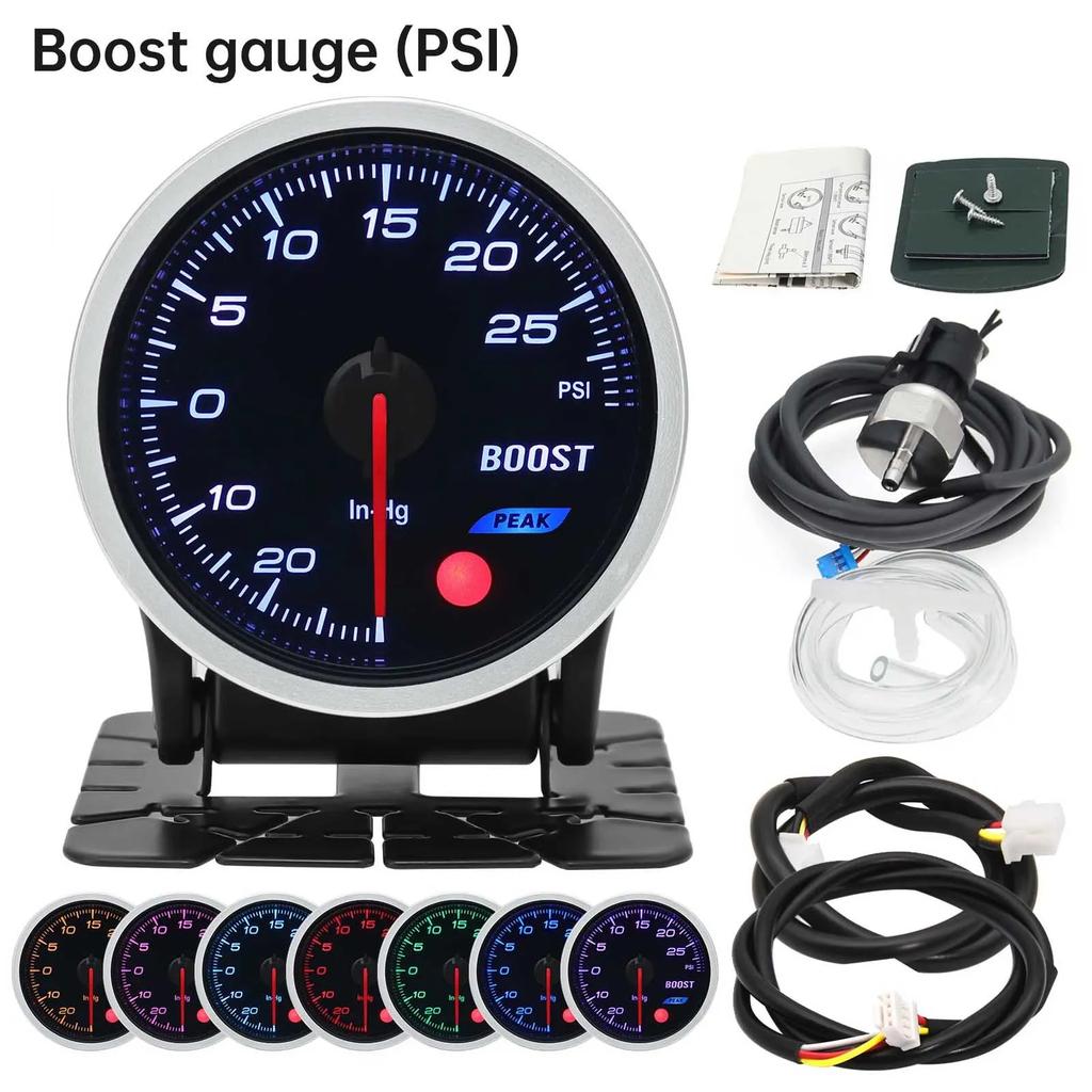 Universal Auto 12V 52mm 8 Color Racing Car Oil Pressure Water Oil Temp EGT Exhaust Temp Turbo Boost Tachometer Gauge Meter