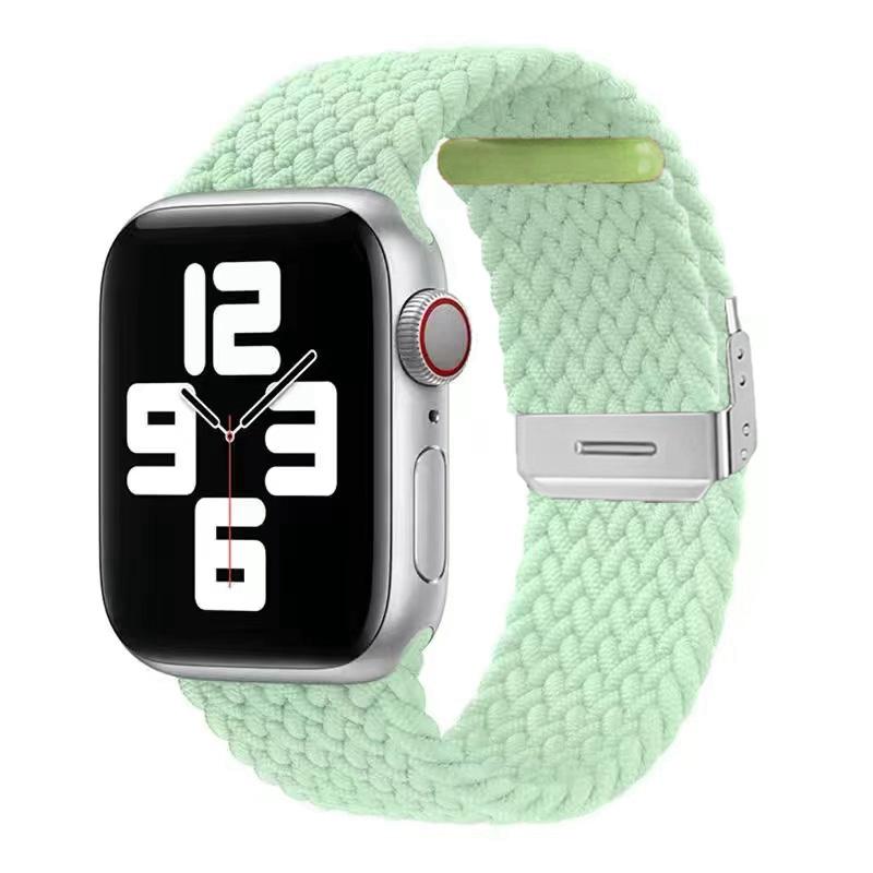 Nylon Fabric Band for Apple Watch Series 8 7 6 SE 5 4 3 38 40mm 42mm 44mm 41MM 45MM 49 Ultra Braided Solo Loop Strap for Iwatch