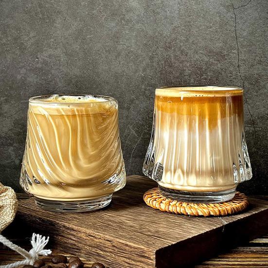 Стеклянная кофейная кружка с текстурой вулкана 150 мл, стакан для виски с рельефным рисунком, термостойкий стакан для напитков для эспрессо, латте, коктейлей