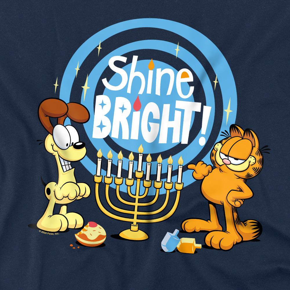 Мужская футболка Garfield Shine Bright For Hanukkah Odie