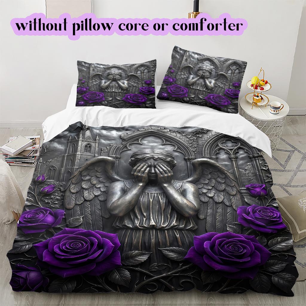Mythical Characters Pattern Bedding Quilt Set Quilt Cover Pillowcase Home Decoration Birthday Gift (1 * duvet cover + 2 * pillowcase, without core)