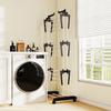 Foldable 3-Tier Clothes Drying Rack with Wheels, Wings and Hangers, 73x64x172cm, Black & White