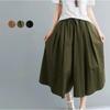 Loose Casual and Thin, Foreign Style Drape Straight High Waist Casual Cropped Pants Skirt