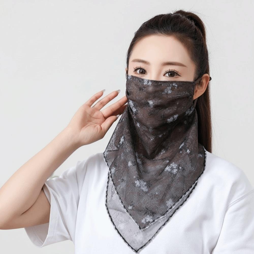 Fashion Elastic Ice Silk Mask Thin Face Shield Triangular Scarf Neck Wrap Cover Breathable Sunscreen Veil Fishing
