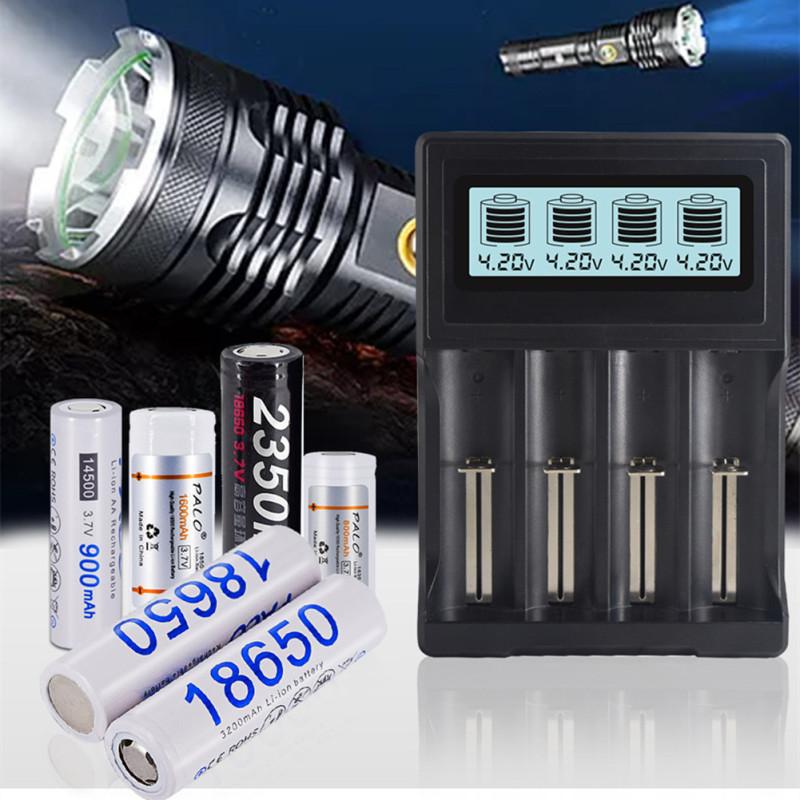 4 слота USB Smart ЖК-дисплей 18650 26650 16340 Зарядное устройство для литиевой батареи 3,7 В