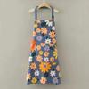 Kitchen Apron Oil Proof Anti-fouling Adjustable Nordic Style Adult Print Cooking Apron for Coffee Shop