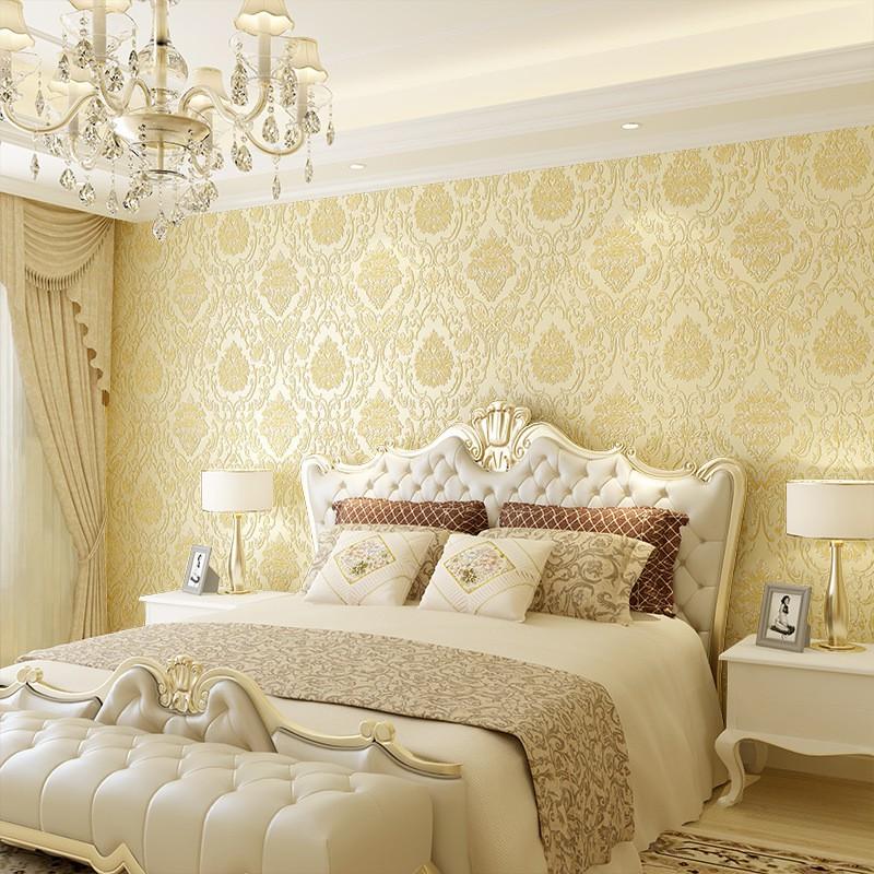 Self-Adhesive 3D Embossed Non-Woven Wallpaper Living Room Bedroom Accent Wall Decor European Style