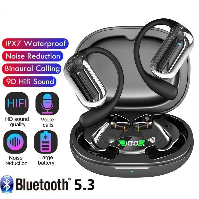 Подвесная Bluetooth-гарнитура ушного типа с беспроводным шумоподавлением без костной проводимости открыта и не может проникнуть в ухо Новые спортивные наушники для бега