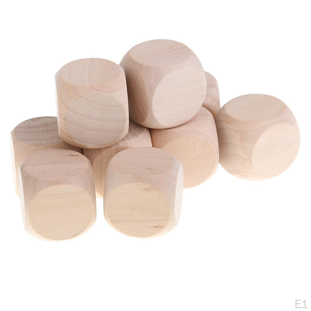 30PCS Wood Blank D6 3 for DIY Decorating And Craft Projects