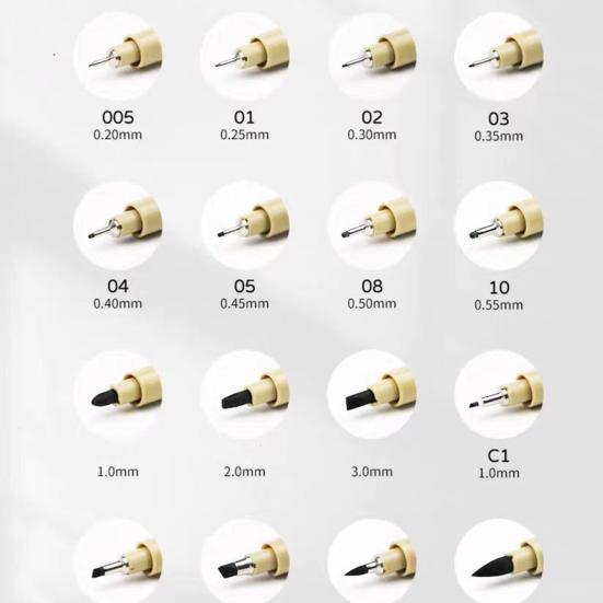 12 шт. ручек для рисования, набор микроручек для рисования, водостойкие пигментные чернила, гладкий нейлоновый наконечник, неразмазывающиеся ручки для художников