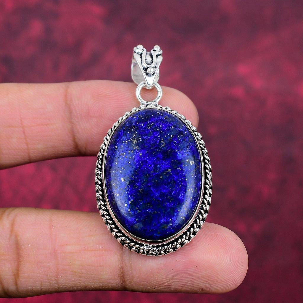 Lapis Lazuli, Tanzanite Pendant Handmade Gemstone Jewelry, 925 Solid Sterling Silver Pendant ,Unique Design Jewelry Pendant