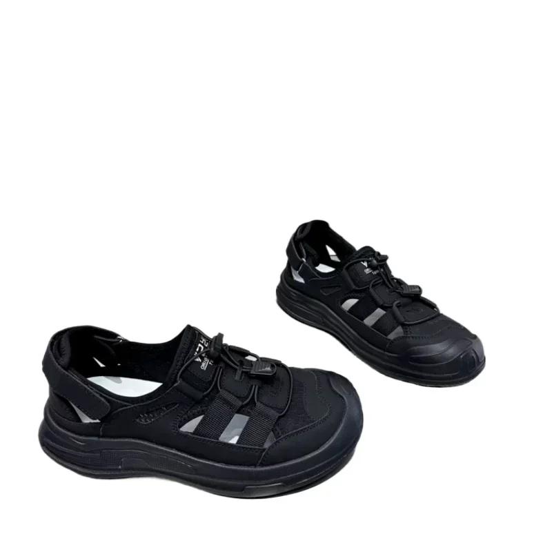 Модные спортивные сандалии женские 2024 новые полые дышащие женские сандалии на платформе уличные повседневные удобные нескользящие брендовые туфли женские