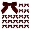10/20Pcs Christmas Velvet Bows Small Wreath Bow Decoration Handmade DIY Crafts Wine Red Bows Xmas