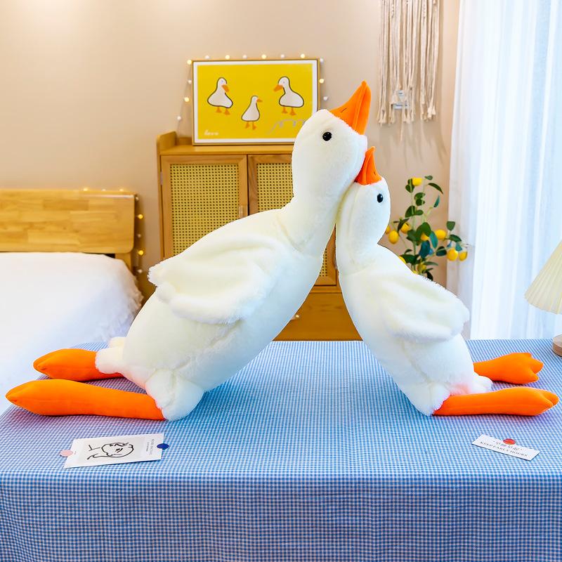 160CM Kids Cute Duck Big White Goose Plush Doll Toy Soft Cushion Baby Sleeping Pillow Stuffed Animal Doll Girl Christmas Toys