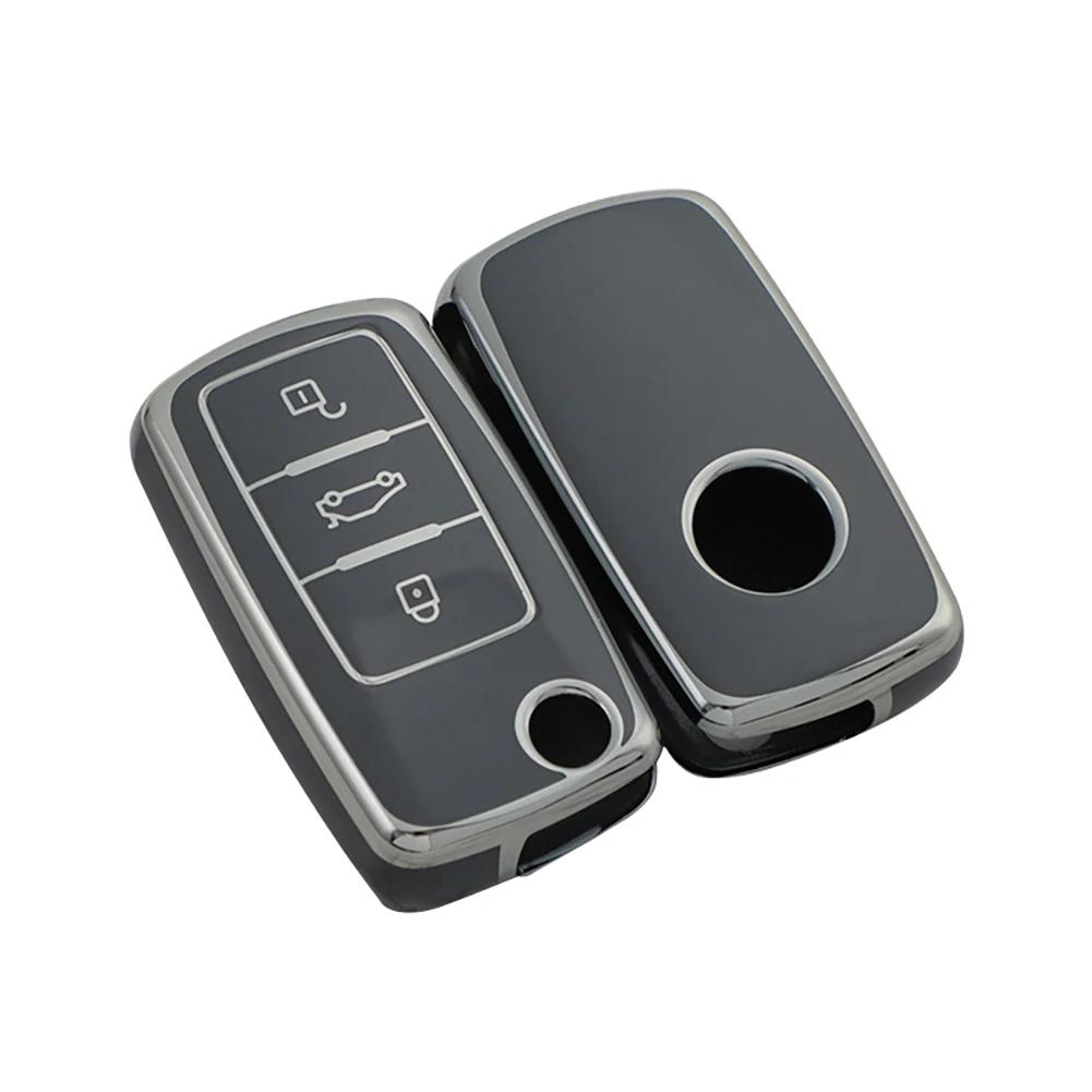 Модный чехол для автомобильного ключа из ТПУ с полным покрытием для Volkswagen для Sagitar Keycase Bora Lavida Polo Santana Jetta Автомобильные аксессуары