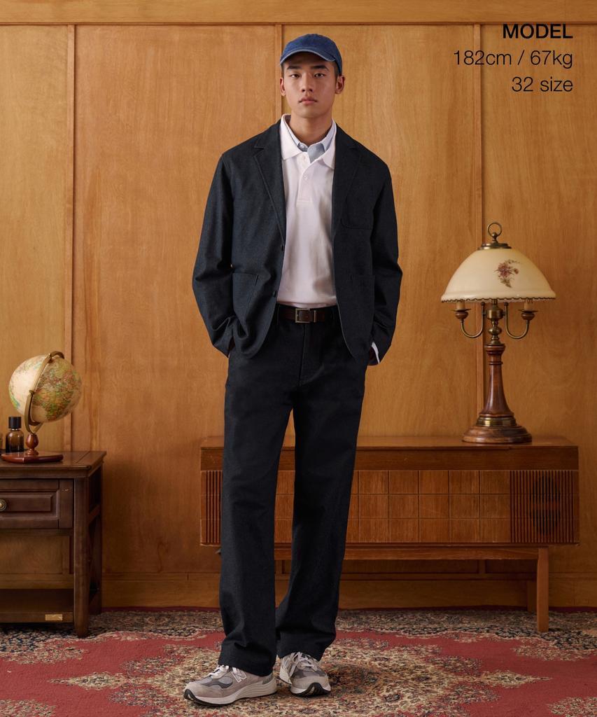 MUSINSA STANDARD Denim-Like Officer Pants [Deep Indigo]