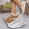 Sports Sandals Women's 2025 Summer New Slope Heel Bag Head Hollow Sandals Foreign Trade Large Size Platform Women's Shoes