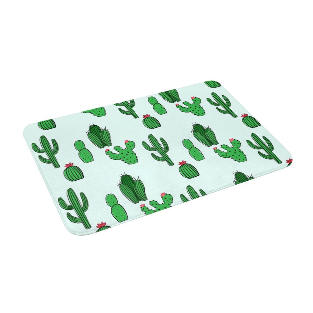 Cute Desert Cactus Succulents Front Door Mat Anti-Slip Outdoor Quick Dry Cacti Plants Doormat Bedroom Entrance Rug Carpet