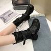 Fashion Spring Autumn Retro Middle Heel Ladies Mid Calf Shoes New Rock Goth Demi-season Comfortable and Elegant Women's Half High Boots