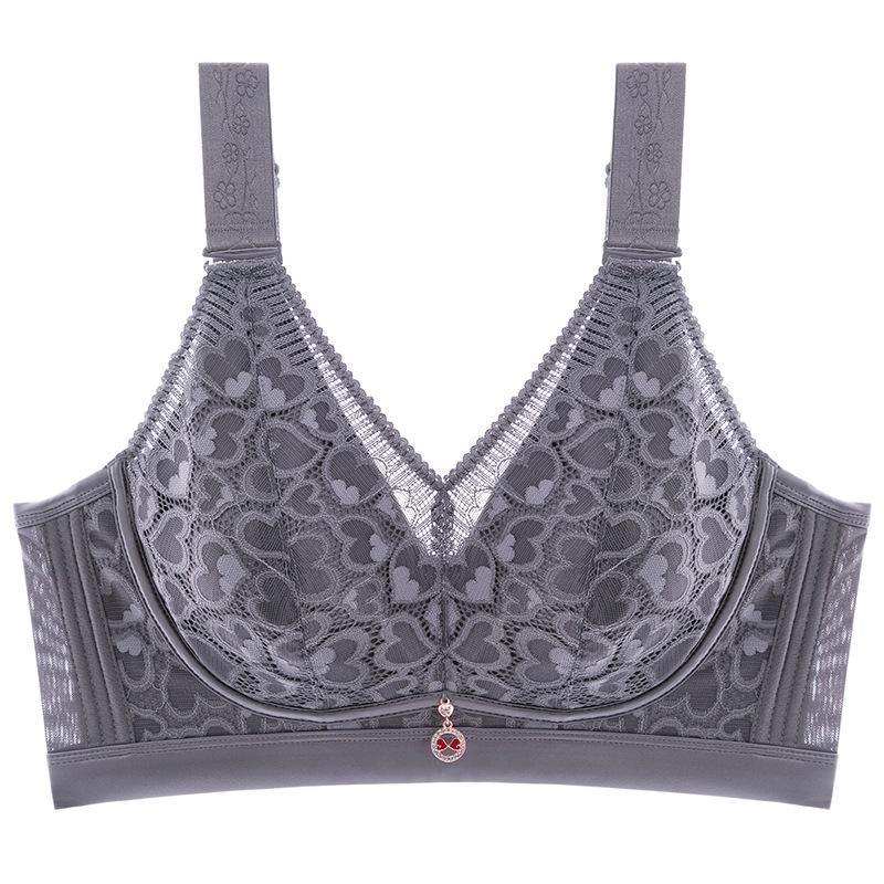 Plus Size Lace Bra No Wire Push Up Adjusting Underwear