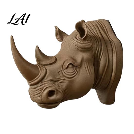 Artistic Wall Ornament Rhino Head Hook Hats Decorative And for Keys Animal Coat Creative Mounted Rack Entryway Key Holder