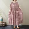 Short Sleeve Plus Size Cotton Vintage Floral New In Dresses for Women Casual Loose Long Summer Dress
