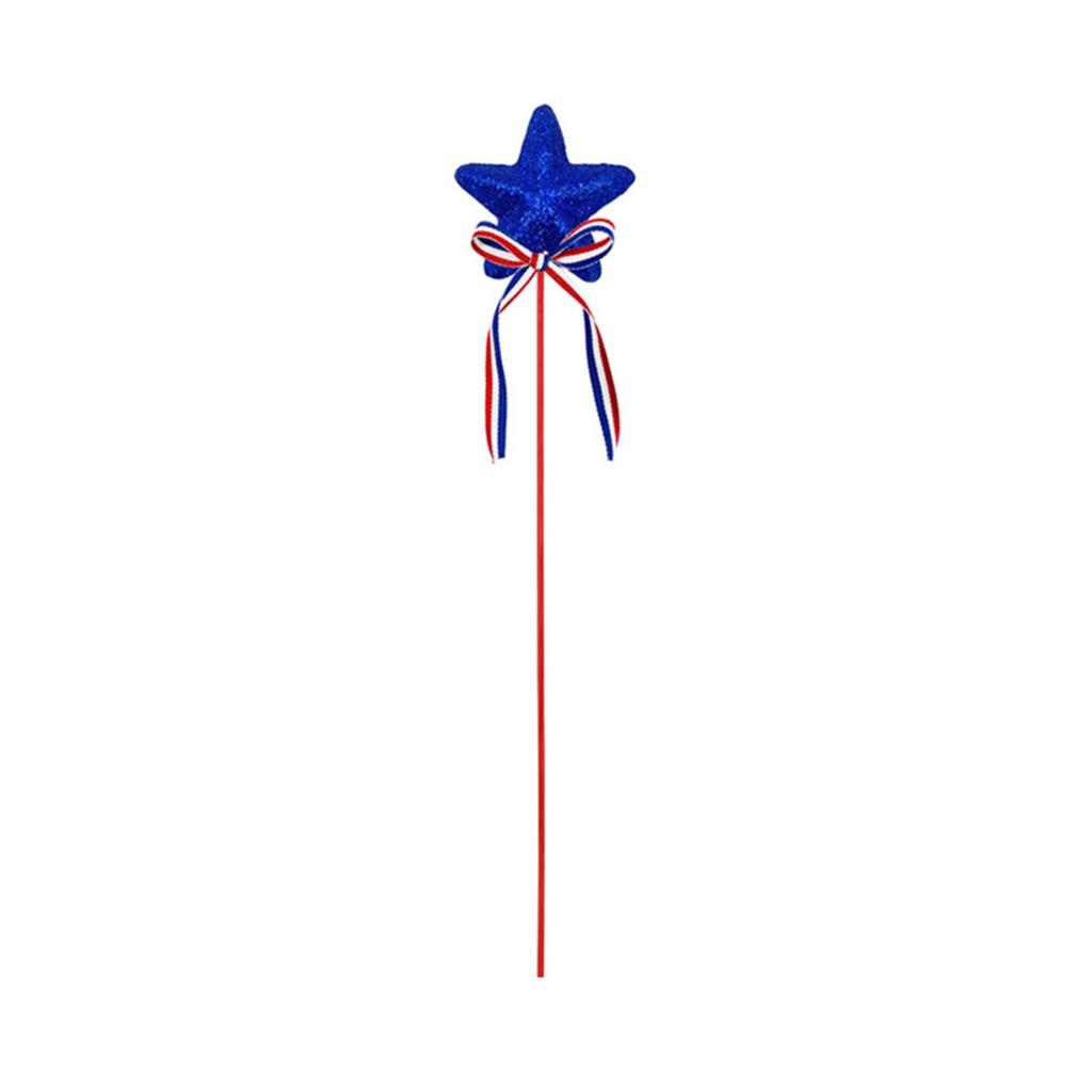 Independence Day Five-pointed Star Decoration Red, And Blue Five-star Bow Star Stick Plug American Independence Day Party Decoration