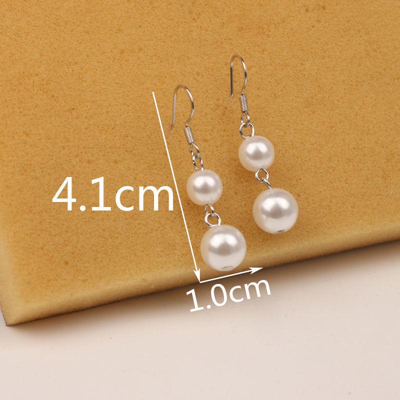 S925 Tremella Hook Gypsy Pearl Pendant Earrings Feminine Long Temperament Korean Earrings Internet celebrity Versatile Earrings