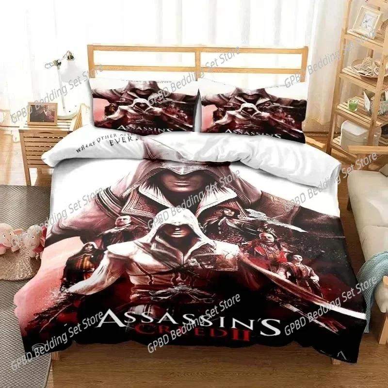 Новый Игровой A-Assassin S Creed Арт Комплект Постельного Белья Односпальный Полуторный Двуспальный Queen King Cal King Размерный Комплект Постельного Белья