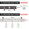 Bluetooth 5V RGB LED Strip Light 5050/2835 Battery Power IP65/21 Flexible Diode Lamp Tape Adhesive Desk Room TV Backlight 1M-5M