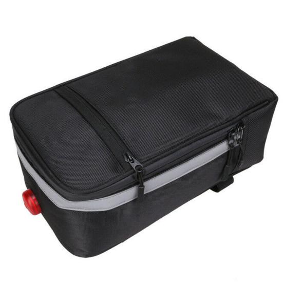 Bike Bicycle E-Bike Rear Tail Rack Battery Storage Bag Case with LED Tail Light