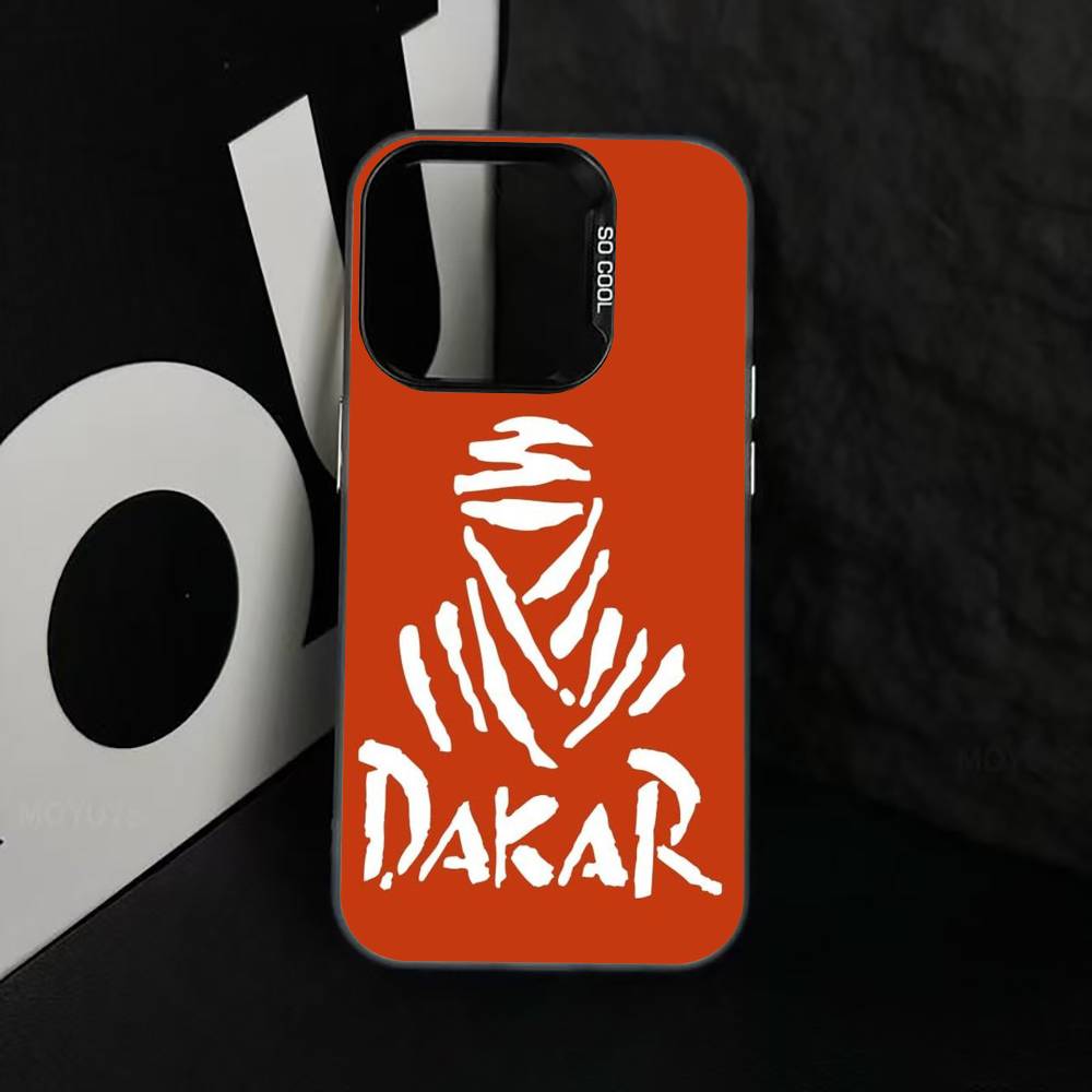 R-Rally x D-Dakar Style Phone Case For iPhone 17,16,15,14,13,12,11 Plus,Pro Max,XS,Colorful Silver Phone case Funda Cover