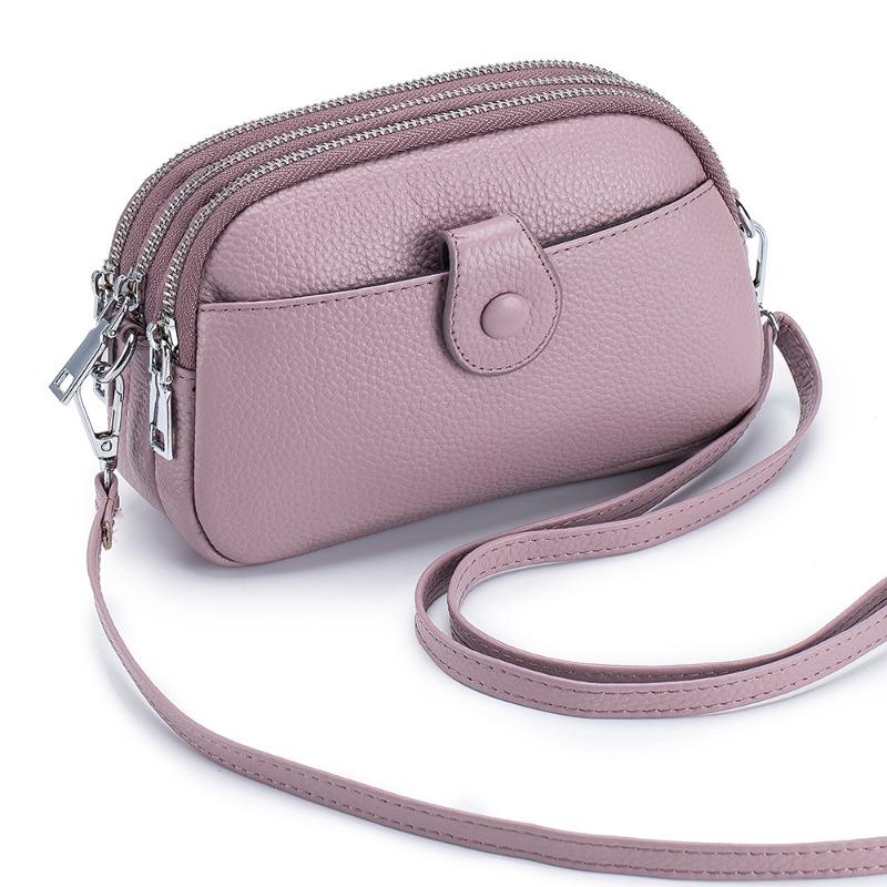Leather Fashion Mom Bag Mobile Phone Bag Mini Crossbody Bag Women's Shoulder Bag Large Capacity