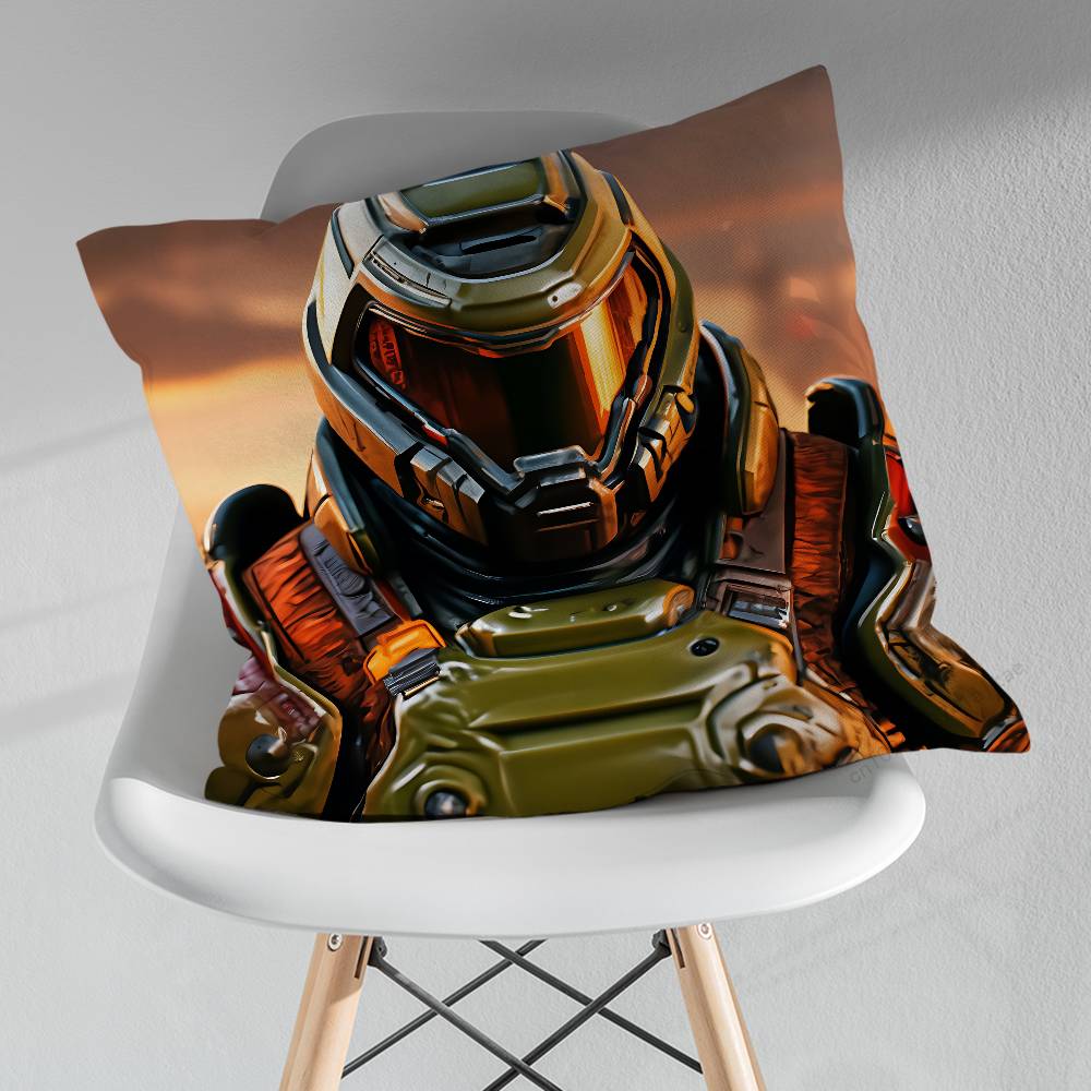 Cool Game DDoom SSlayer Pillow Case For 30x30cm45x45cm55x55cm For Home Bedroom Decoration And Protector
