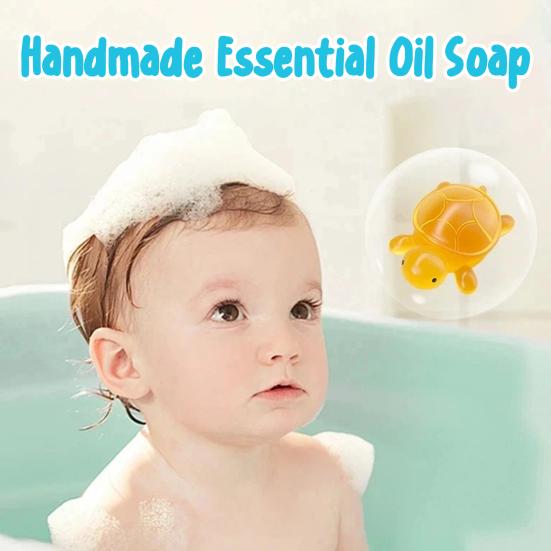 4 шт. Мыло с эфирным маслом «Маленькая черепаха», натуральные ингредиенты, детское ароматизированное мыло, милый дизайн «Черепашка», увлажняющее ароматизированное мыло для ванны
