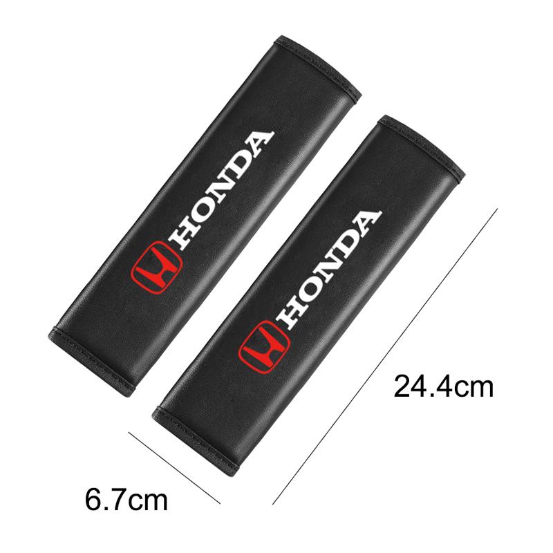 AAADE1 2Pcs PU Leather Car Seatbelt Shoulder Pad Protect Cover For Honda Civic Fit Jazz Accord Pilot CRV Odyssey Passport City Shuttle