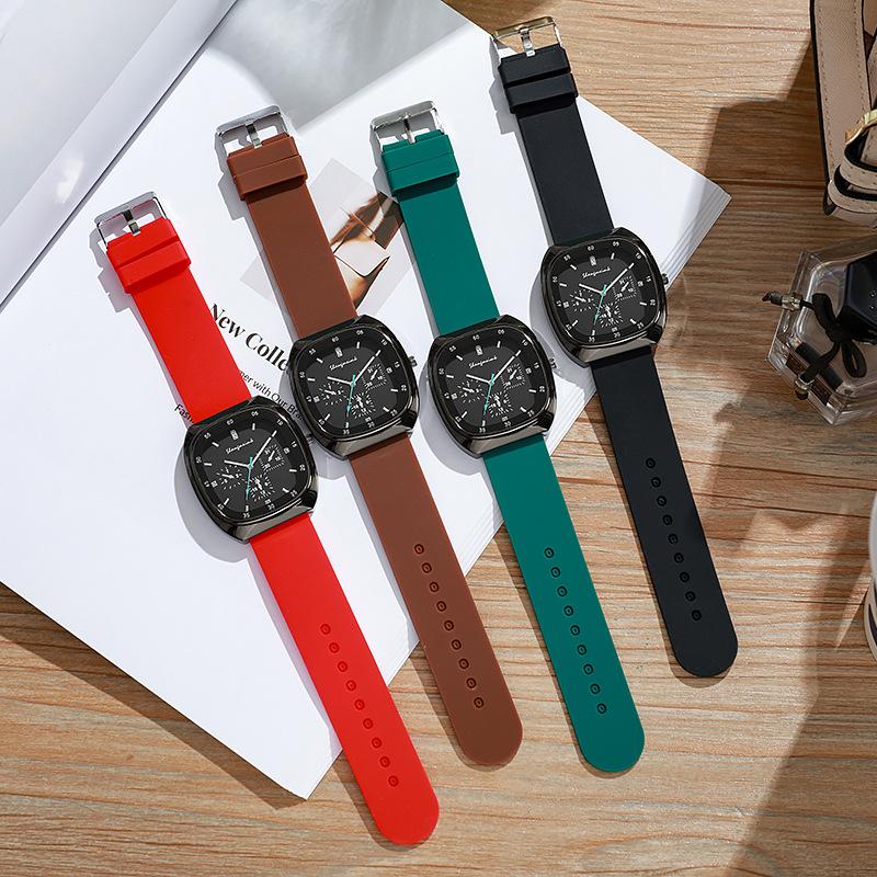 Large Dial Imitation Needle Watch for Men Casual Waterproof Silicone Strap Quartz Watches Women Watch