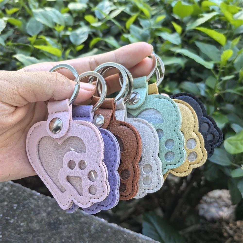 PU Leather Pet Hair Key Chain Portable Memorial Key Chain Pet Hair Storage Bag Pet Loss Memorial